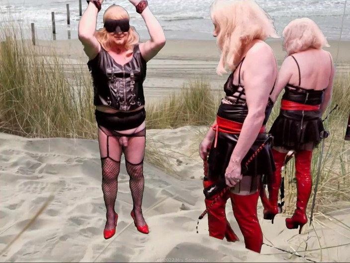 Mrs Samantha: La signora samantha punisce la sua schiava ragazza trans marina...