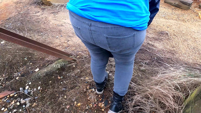Bouncy Tits Action: Naked Tits on the Industrial Plant