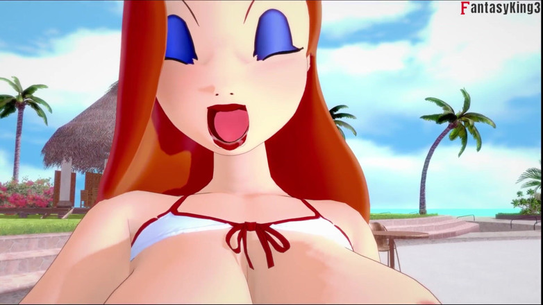 Fantasy king: Jessica Rabbit usando um biquíni em primeiro plano