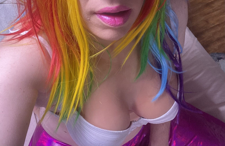 Sissy Rainbow Slut Plays with Her Tits (Natasha Sparklez)