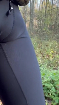 I wear see-through leggings in a park
