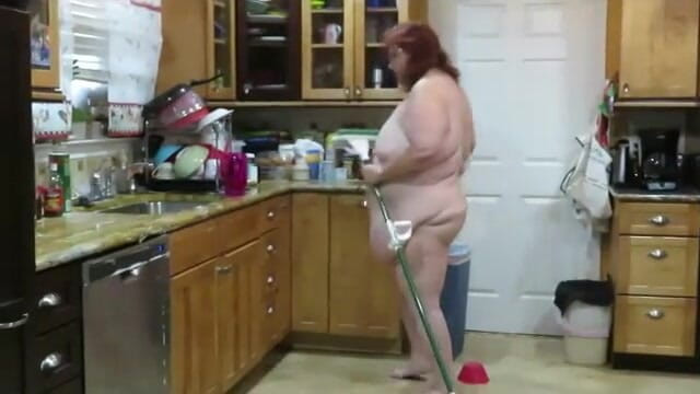 BBW nurse Vicki adventures with friends: Requested video Big fat Stepmom milf cleans kitchen with her...