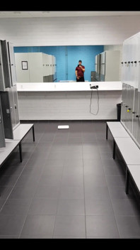 At the gym locker room