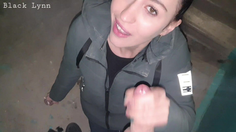 YSP Studio: Smoking Girlfriend Sucks Me off on Stairs - Black Lynn