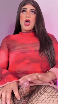 Beautiful Latina Shemale Twerk with Cock Jumping and Sexy Pantyhose