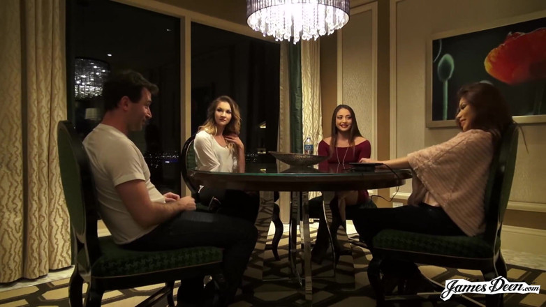 James Deen: Avi Love, Bambi, Sami Parker in reverse gangbang action with...