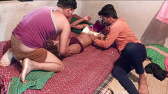 Indian Village Threesome with Shemale