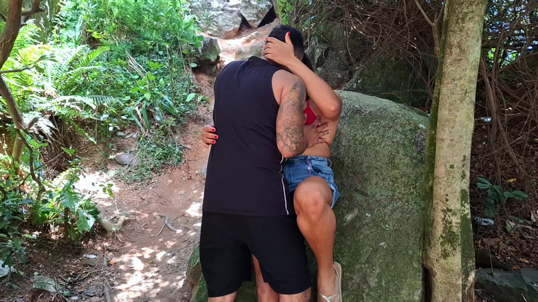 Mattos Movies: Creampie on Big Pussy Friend at the Beach - Outdoor Threesome