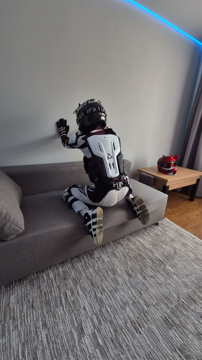 Sneakersmax98: Motorcyclist in Gear Cum Hot on Himself