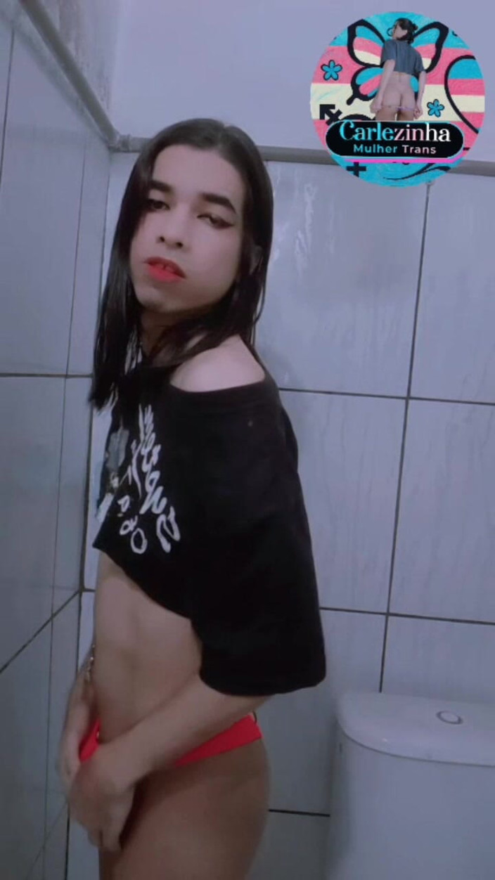 Srta. Carla: Carlezinha - Beautiful Slut in Panties Tucked in Delicate Soft Cock...