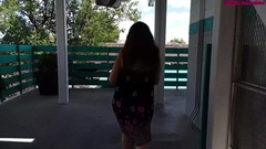 Sexy Sandra N Sir Christopher: Černé růžové letní šaty anální škádlení
