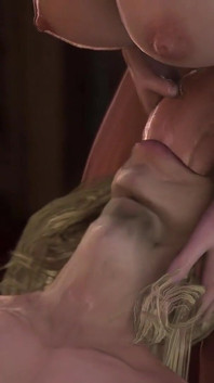 Futa Triss si užívá noc se dvěma sexy blondýnkami Zaklínač Futanari Korupce v lóži