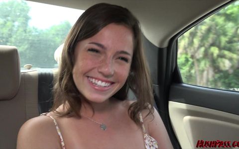 Freckled cutie Stella Stone nails her debut porn scene