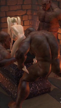 Sweet teenage girl gets fucked hard by orcs in the dark dungeon
