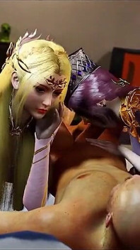 Dea virtuale dell'infinito desiderio glow - animazione 3D hentai
