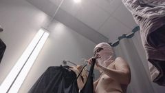 Sexy Brunette in Fitting Room