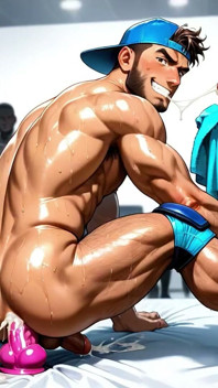 筋肉質なゲイグループのセックス