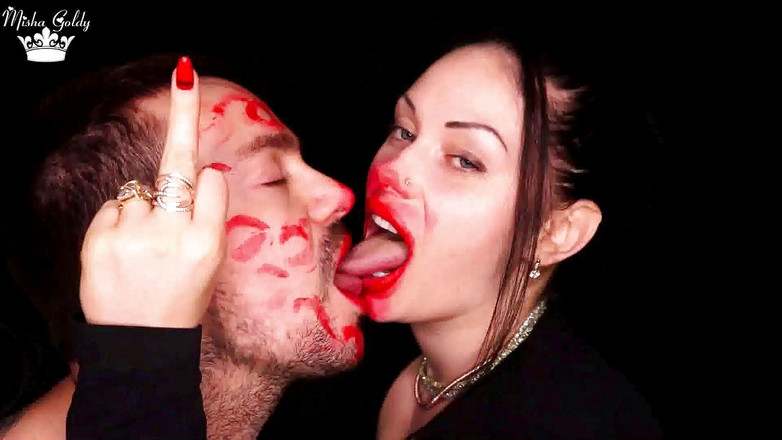 Goddess Misha Goldy: Compilación de lápiz labial rojo y provocación de labios! 50 $ en...