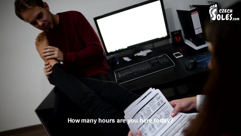 Czech Soles - foot fetish content: Big and sweaty boss' feet