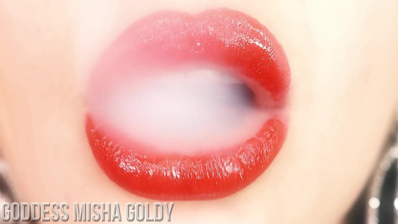 Goddess Misha Goldy: Trénujte své nutkání k mým červeným rtům!