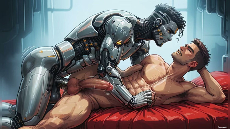 AI Blk: Un homme se fait sodomiser, éjaculation