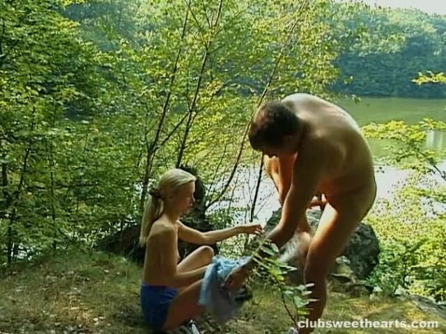 SkinnySweetHearts: Debbie Gets Fucked at the Side of the River
