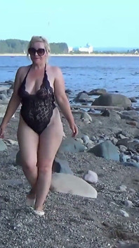 Teasing and Rinsing Her Pussy in the Lake.