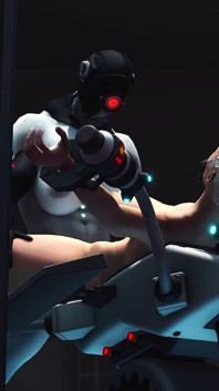 Sci-fi BDSM. Horny Young Blonde Likes to Fucks with Shemale Humanoid Android