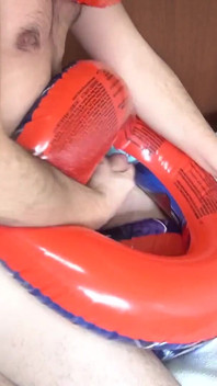 Play with Three Red and Blue Swimrings