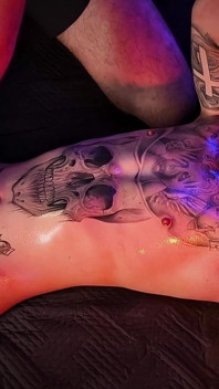 Camilo Brown Giving an Intense Oil Handjob to Hot Tattooed Twink Inked Mike