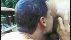 Dolls with balls: Teen shemale gets as fucked in woods