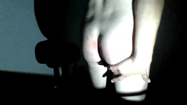 LilTaste: Transgirl, Cum-covering Myself Watching Porn; Buttplug in My Asshole