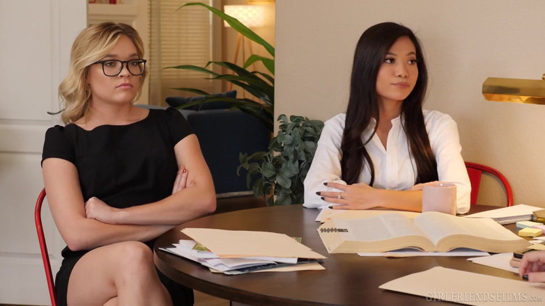 Girlfriends Films: GirlfriendsFilms - Lawyer Vina Sky sensually scissor fucks her client
