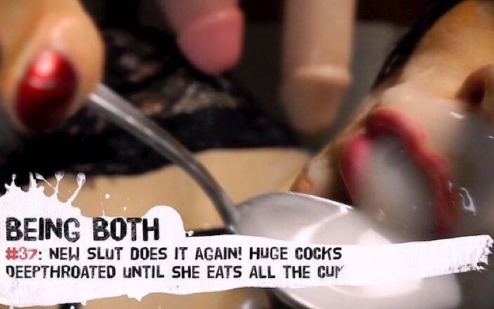 Being Both: パート37 - 新痴女がまたやる!巨大なコックがイラマチオされ、精液で彼女を覆い、彼女はそれを一滴残らず食べます - ビーイング・アンド・ビーイング