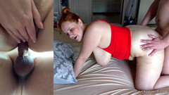Katrin Porto: Orgasmus, behaarte PAWG, mit sperma zu bedeckt