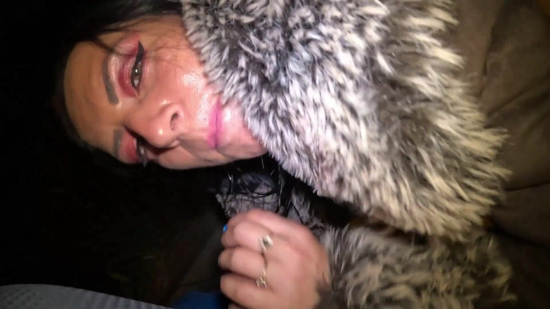 MilfyCalla: Midnight Blowjob in Stockings &amp; Shearling Coat - Public Tease 295