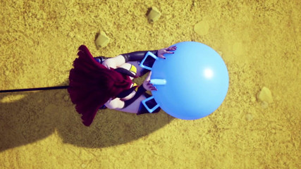 Wraith ward: Ragazza demone succhia una palla che rimbalza