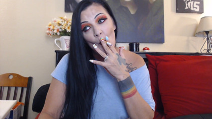 Abby Anna: Intimate smoking in bed