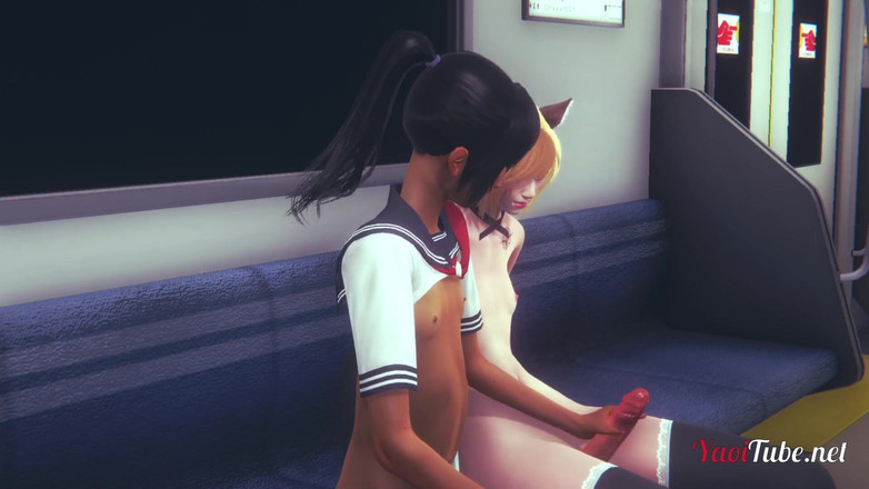 Yaoitube: Yaoi Femboy - Nekoi met Simon 2 Femboys aftrekken en voetenjoob