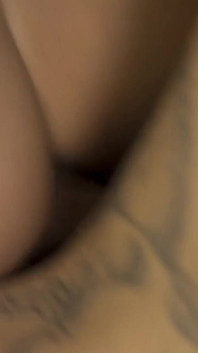 Hot tattooed teen gets spitroasted in threesome