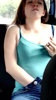 My Taxi Trip Flashing My Boobs and Touching Myself