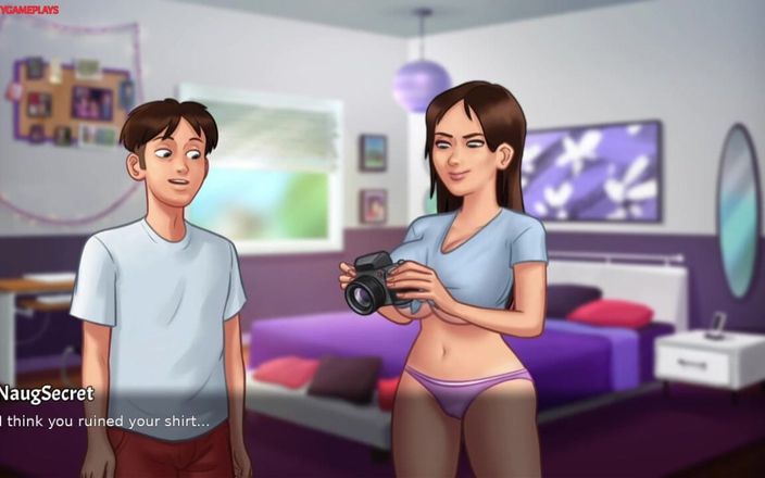 Naughty gameplays: Seksowne wielkie cycki dziewczyna striptiz i duży tyłek grać, gorąca...
