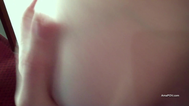 AmaPOV: Busty nerd in glasses on knees sucks me and I...