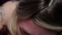Stepsis Gives Deepthroat BJ in 69 Position Until I Cum in Her Throat