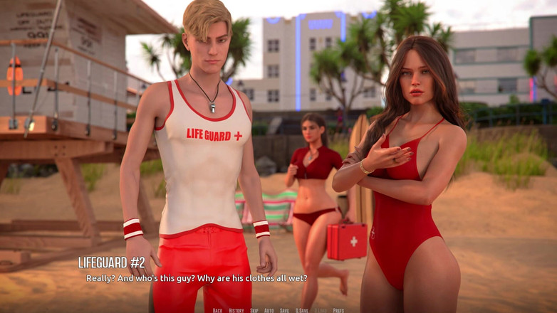 3D Cartoon Porn: Domino beach 2: emily lagi asik jalan-jalan di pantai malam-malam