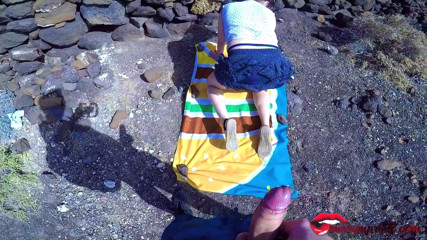 Miriam Prado: Outdoor blowjob, fucked and creampie