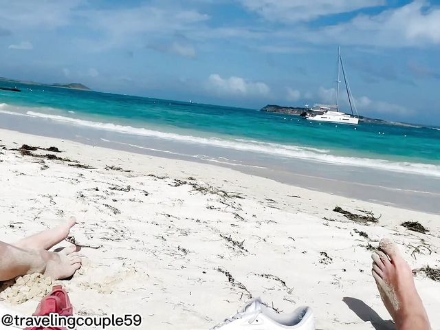 Beach Fucking on Caribbean Beach, Blowjob, Sex (Traveling couple)