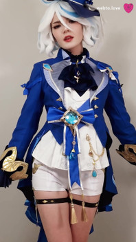 The Kinky Furina From Genshin Impact Prefers Aether's Nutritious Cum, Which Is Supposed to End up in Her Shaved Pussy