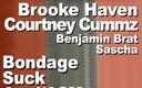 Edge Interactive Publishing: Брук Гейвен і Кортні Камз з Бенджаміном Братом і Sascha Bondage смокчуть анальний камшот на обличчя a2m