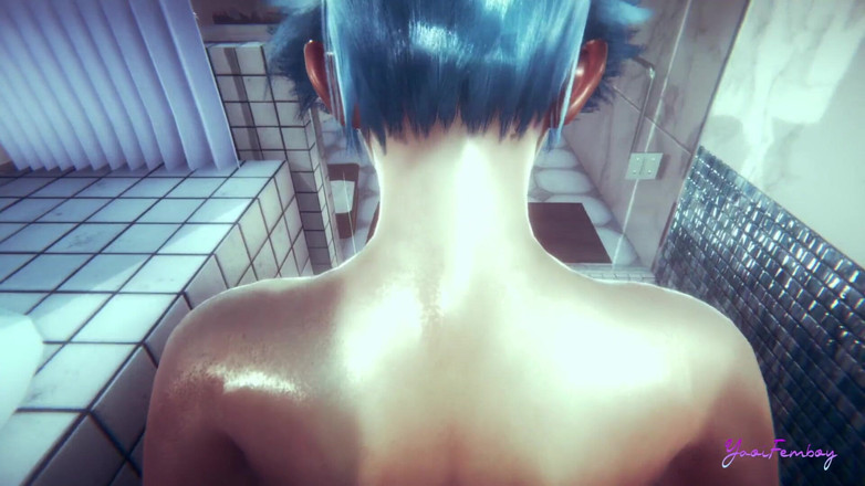 Yaoitube: Yaoi Femboy POV Blue Ssie kutasa i oklep pod prysznicem